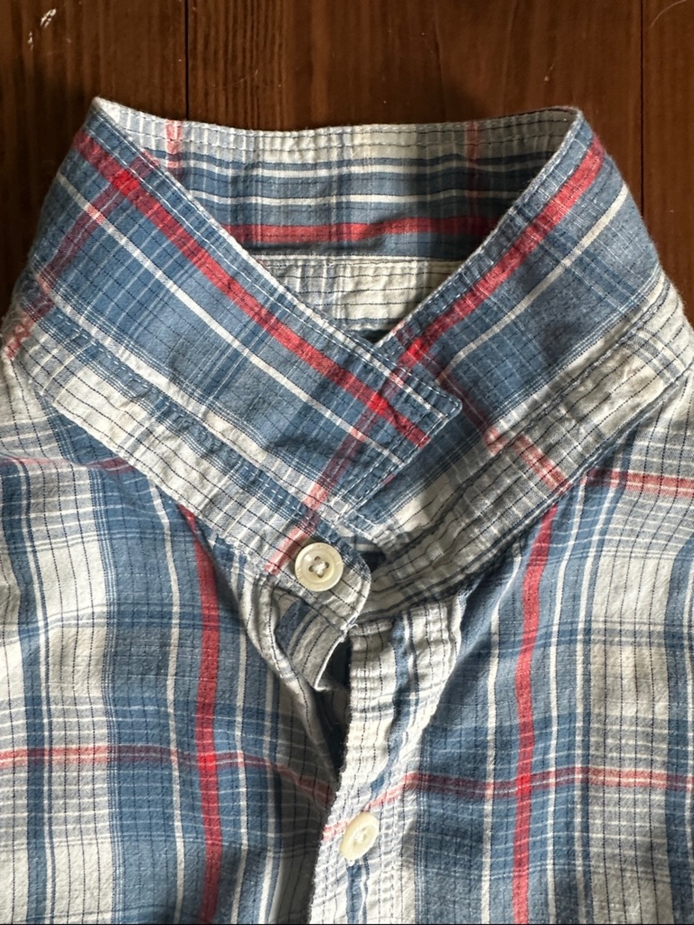 Daniel Cremieux Casual Short-Sleeve Plaid Button-Down Shirt - Blue, White & Red - Picture 5 of 11
